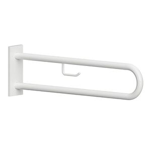 BELP St�tzgriff in U-Form Eisen Wei� mit Abdeckung mit Toilettenpapierhalter 100x250x829 mm, 120 kg Traglast f�r Bad & WC >> zum Bohren