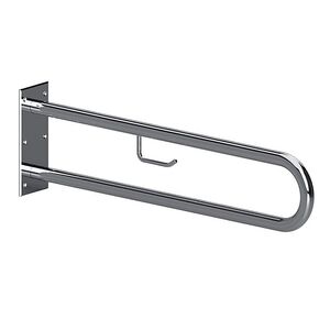 BELP St�tzgriff in U-Form Edelstahl poliert mit Toilettenpapierhalter 100x250x916 mm, 120 kg Traglast f�r Bad & WC >> zum Bohren