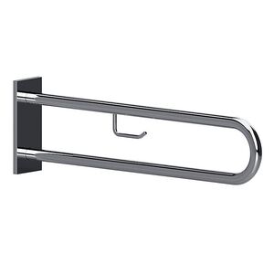 BELP St�tzgriff in U-Form Edelstahl poliert mit Abdeckung mit Toilettenpapierhalter 100x250x916 mm, 120 kg Traglast f�r Bad & WC >> zum Bohren
