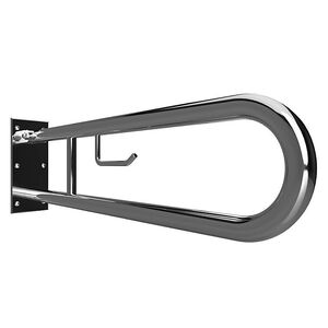 BELP St�tzklappgriff in U-Form mit Toilettenpapierhalter Edelstahl poliert 100x250x766 mm, 120 kg Traglast f�r Bad & WC >> zum Bohren