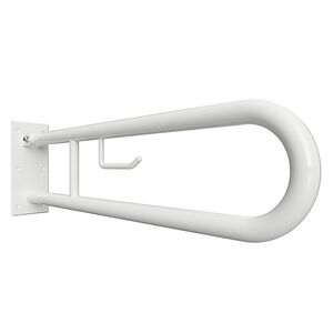 BELP Sttzklappgriff in U-Form mit Toilettenpapierhalter Eisen Wei 100x250x766 mm, 120 kg Traglast fr Bad & WC >> zum Bohren