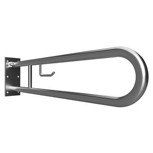 BELP St�tzklappgriff in U-Form mit Toilettenpapierhalter Edelstahl geb�rstet 100x250x866 mm, 120 kg Traglast f�r Bad & WC >> zum Bohren