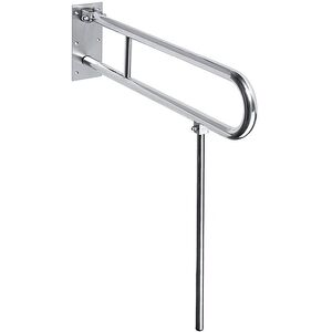 BELP St�tzklappgriff in U-Form mit Standfu� Edelstahl geb�rstet 100x800x616 mm, 120 kg Traglast f�r Bad & WC >> zum Bohren