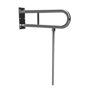 BELP St�tzklappgriff in U-Form mit Standfu� Edelstahl poliert 100x800x766 mm, 120 kg Traglast f�r Bad & WC >> zum Bohren