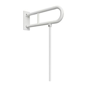 BELP St�tzklappgriff in U-Form mit Standfu� Eisen Wei� mit Abdeckung 100x800x766 mm, 120 kg Traglast f�r Bad & WC >> zum Bohren