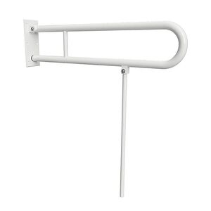 BELP St�tzklappgriff in U-Form mit Standfu� Eisen Wei� 100x800x829 mm, 120 kg Traglast f�r Bad & WC >> zum Bohren