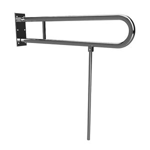BELP St�tzklappgriff in U-Form mit Standfu� Edelstahl poliert 100x800x866 mm, 120 kg Traglast f�r Bad & WC >> zum Bohren