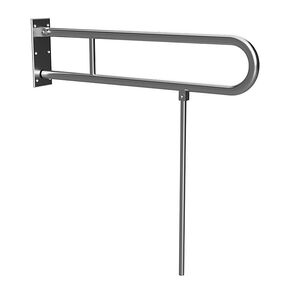 BELP St�tzklappgriff in U-Form mit Standfu� Edelstahl geb�rstet 100x800x866 mm, 120 kg Traglast f�r Bad & WC >> zum Bohren