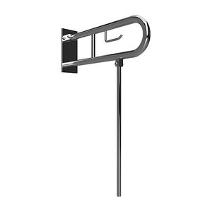 BELP St�tzklappgriff in U-Form mit Standfu� & Toliettenpapierhalter Edelstahl geb�rstet mit Abdeckung 100x800x616 mm, 120 kg Traglast f�r Bad & WC >> zum Bohren