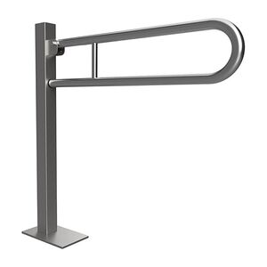 BELP St�tzklappgriff in U-Form Bodenmontage Edelstahl geb�rstet mit Abdeckung 153x870x875 mm, 120 kg Traglast f�r Bad & WC >> zum Bohren