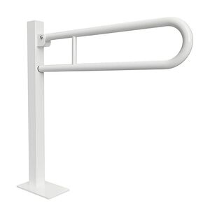 BELP St�tzklappgriff in U-Form Bodenmontage Eisen Wei� mit Abdeckung 153x870x875 mm, 120 kg Traglast f�r Bad & WC >> zum Bohren