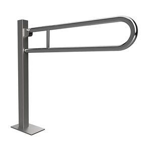 BELP St�tzklappgriff in U-Form Bodenmontage Edelstahl poliert mit Abdeckung 153x870x933 mm, 120 kg Traglast f�r Bad & WC >> zum Bohren