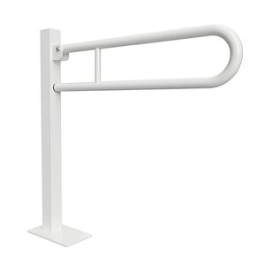 BELP St�tzklappgriff in U-Form Bodenmontage Eisen Wei� mit Abdeckung 153x870x933 mm, 120 kg Traglast f�r Bad & WC >> zum Bohren