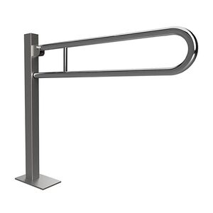 BELP St�tzklappgriff in U-Form Bodenmontage Edelstahl poliert mit Abdeckung 153x870x975 mm, 120 kg Traglast f�r Bad & WC >> zum Bohren