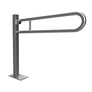 BELP St�tzklappgriff in U-Form Bodenmontage Edelstahl geb�rstet mit Abdeckung 153x870x975 mm, 120 kg Traglast f�r Bad & WC >> zum Bohren