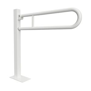 BELP St�tzklappgriff in U-Form Bodenmontage Eisen Wei� 150x870x972 mm, 120 kg Traglast f�r Bad & WC >> zum Bohren