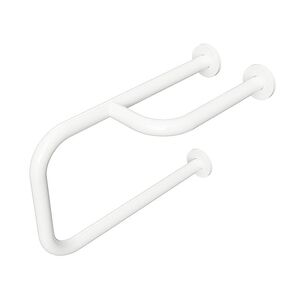 BELP St�tzgriff Rechts Eisen Wei� mit Abdeckung 235x380x776 mm, 120 kg Traglast f�r Bad & WC >> zum Bohren