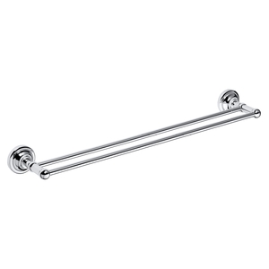 BETRO CHROM Doppelhandtuchhalter Messing Chrom 665x65x120 mm f�r Bad & K�che >> zum Bohren