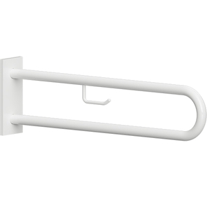 BELP St�tzgriff mit Abdeckung und Papierhalter Eisen Komaxit Wei� 616x100x250 mm, 120 kg Traglast f�r Bad & WC >> zum Bohren