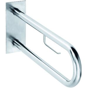 BELP St�tzgriff mit Abdeckung und Papierhalter Edelstahl geb�rstet 616x100x250 mm, 120 kg Traglast f�r Bad & WC >> zum Bohren