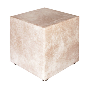 Sitzw�rfel creme Wildlederoptik 40 cm x 40 cm x 45 cm