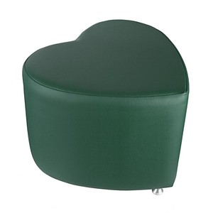 Sitzhocker - Sitzwürfel Herzform Dunkelgrün mit Aluminium Gleiter