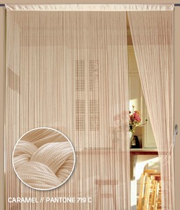 Fadenvorhang 150 cm x 500 cm (BxH) caramel