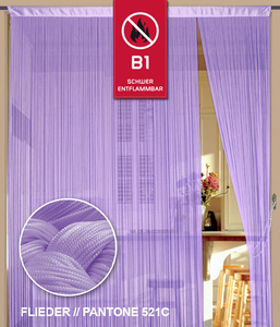 Fadenvorhang 150 cm x 300 cm (BxH) flieder in B1 schwer entflammbar
