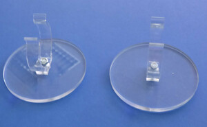 1027 Acryl Stnder 50mm horizontale mit Klammern Horizontal