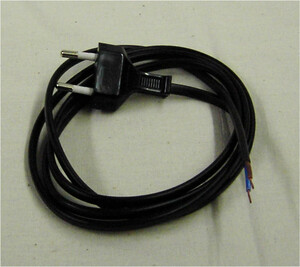 2498 Kabel Eurostecker 5 m schwarz mit 2 x 0,75 mm� mit blanken Enden 