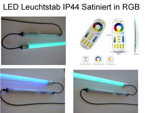 3337 LED Leuchtstab Satiniert 1,23mn RGB + CCT Fernbedienung IP44 L�nge 230V 