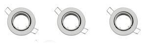 7050 Einbaurahmen Metall Wei� 88mm 3er Set inklusive GU10 Fassung