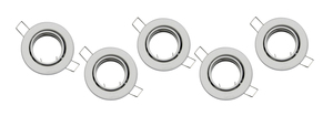 7051 Einbaurahmen Metall Wei� 88mm 5er Set inklusive GU10 Fassung