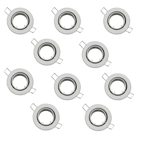 7052 Einbaurahmen Metall Wei� 88mm 10er Set inklusive GU10 Fassung