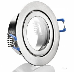 Feuchtraum Einbau Spot Eisengeb�rstet rund mit Schutzglas -#7352