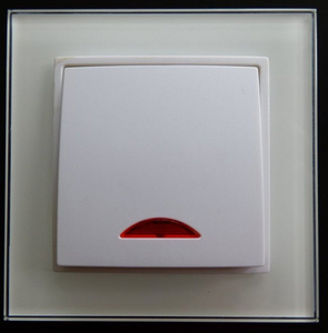 7749 Abelka Nuovo wei� 1 x Schalter mit Kontrolllampe rot 230 Volt 10A