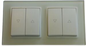 7769 Abelka Nuovo wei� 2 x Rollladen Taster 230 Volt 10 Amp.