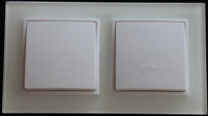 7811 ABELKA Nuovo wei� 2x Wechselschalter 230V 10A Glas