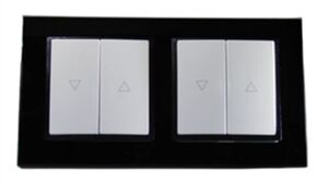 7846 Abelka Nuovo schwarz GLAS 2 x  Jalousie Taster 250 Volt 