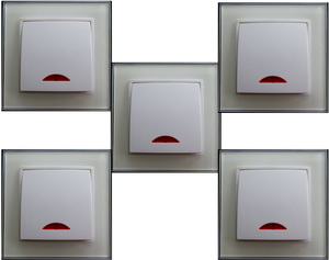 7877 Abelka Nuovo wei� Pack 1 x Schalter Glimmlampe 230 Volt 5-er Pack