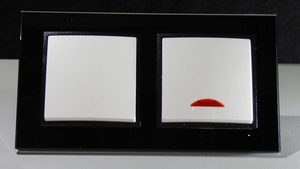 7965 Abelka Nuovo schwarz GLAS 1 x Wechsel 1 x Kontrollschalter