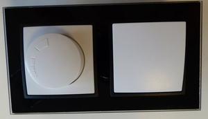 7975 Abelka Nuovo schwarz GLAS Wechsel- + Antennendose