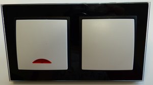 7977 Abelka Nuovo schwarz GLAS Kontroll + RJ-45/RJ-11 Telfondose 