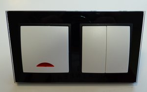 7981 Abelka Nuovo schwarz GLAS Kontroll Schalter + Jalousie 