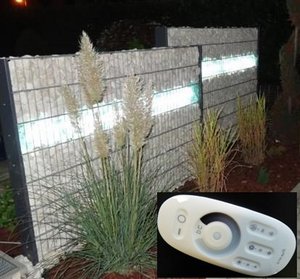 8557 Gabionen Leuchte 0,45 m kalt wei� mit Dimmer und Fernbedienung  