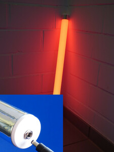 9720 LED Leuchtrhre matt 12 Volt  rot 1,23m lang  38 mm Leuchtstab 