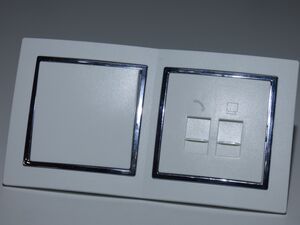 9507 Levina S 2-er 1xWechsel 1x RJ45 + RJ11 silb. Rand