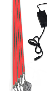 2225 LED ALU Leuchte f. Paneele 18mm Abstand 5x50cm Netzteile ROT