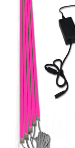 2232 LED ALU Leuchte f. Paneele 18mm Abstand 5x50cm Netzteile PINK