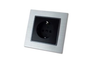 2513 ABELKA ALU schwarz Steckdose Steckanschluss 